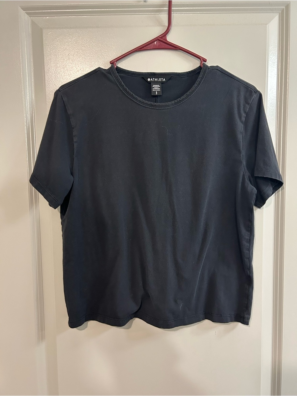 Athleta Black Short-Sleeve Crewneck Tee